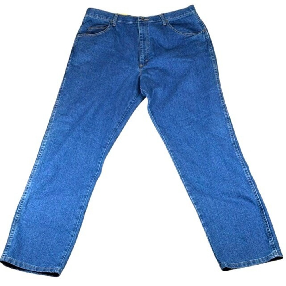 Wrangler Rugged Wear Mens Relaxed Fit Flex Denim Jeans 40x34 Stonewash